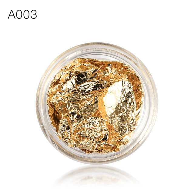 1 Box Gold Silver Irregular Aluminum Foil Paper Nail Art Sticker 3D Glitter DIY Manicure UV Gel Polish Nail Decoration Tools S00543