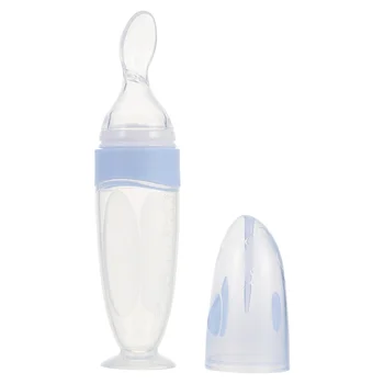 

Convenient Baby Practical Soft-tip Lovely Silicone Squeeze Feeder Silicone Rice Paste Spoon Bottle Rice Cereal Feeder