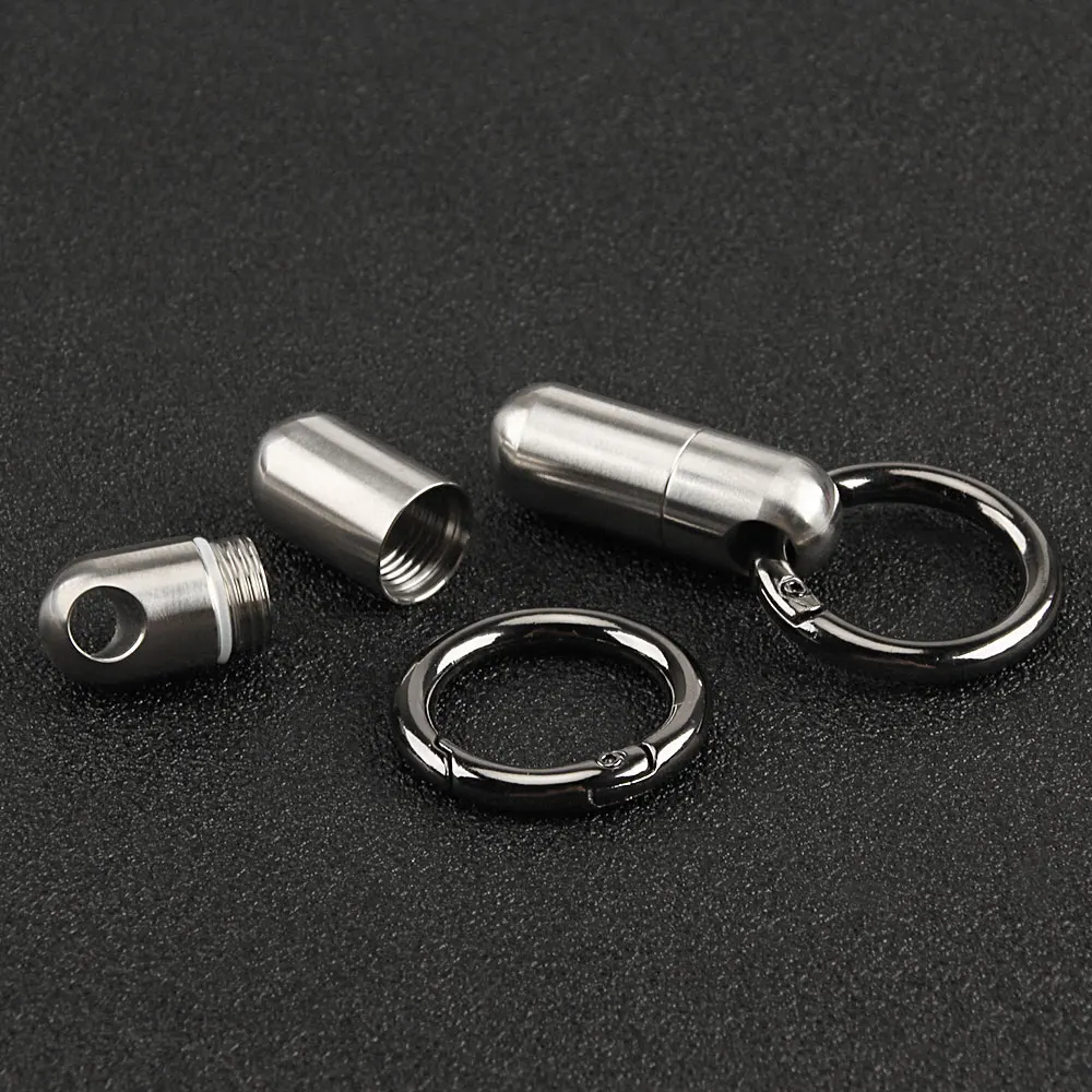 Titanium Outdoor Bottle Mini Titanium Alloy Seal Bottle Waterproof Canister Pill Bottles EDC Supplies pill box water bottle holder
