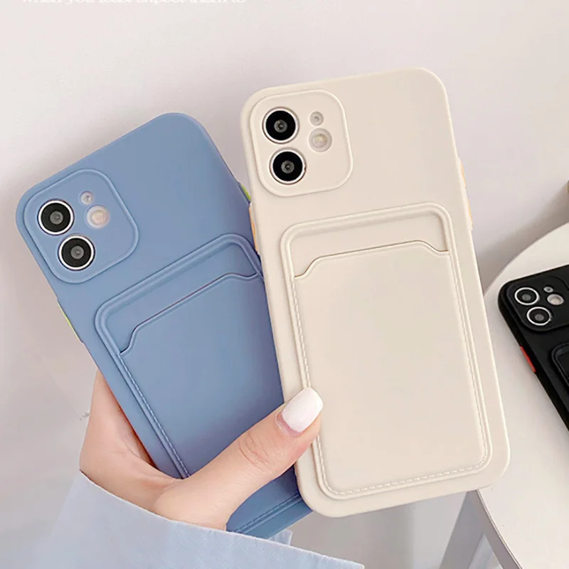 Phone Case For Iphone 11 Cases Card Slot Silicon Funda Iphone 12 13 Pro Max XR 7 8 Plus SE 2022 2020 X XS Max Mini Covers Coque