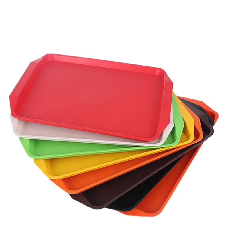 

Square Shape Solid Color Chinese Strengthen Thicken PP Plastic Fast Food Tray Kitchen Dining Tray Restaurant Serving Tray