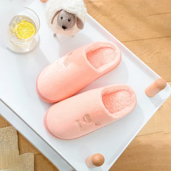 

Women Home Slippers Winter Suede Warm Fashion Shoes Woman Indoor Floor Couple Flat Female Slip On Platform Lady Casual Slippers