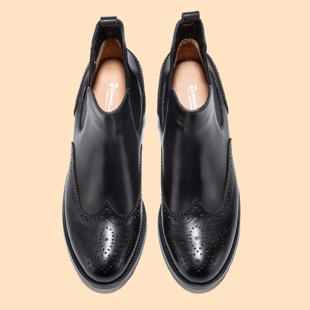 Ботинки женские черные из натуральной кожи на низком каблуке|women genuine leather boots|genuine