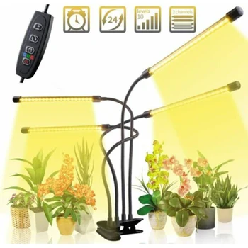

Indoor Sunlight Led Grow Light 40W Timer Dimmable Plants Growth Lamps USB 4 Heads Flexible Clip Cultivation Seedling Fitolamp