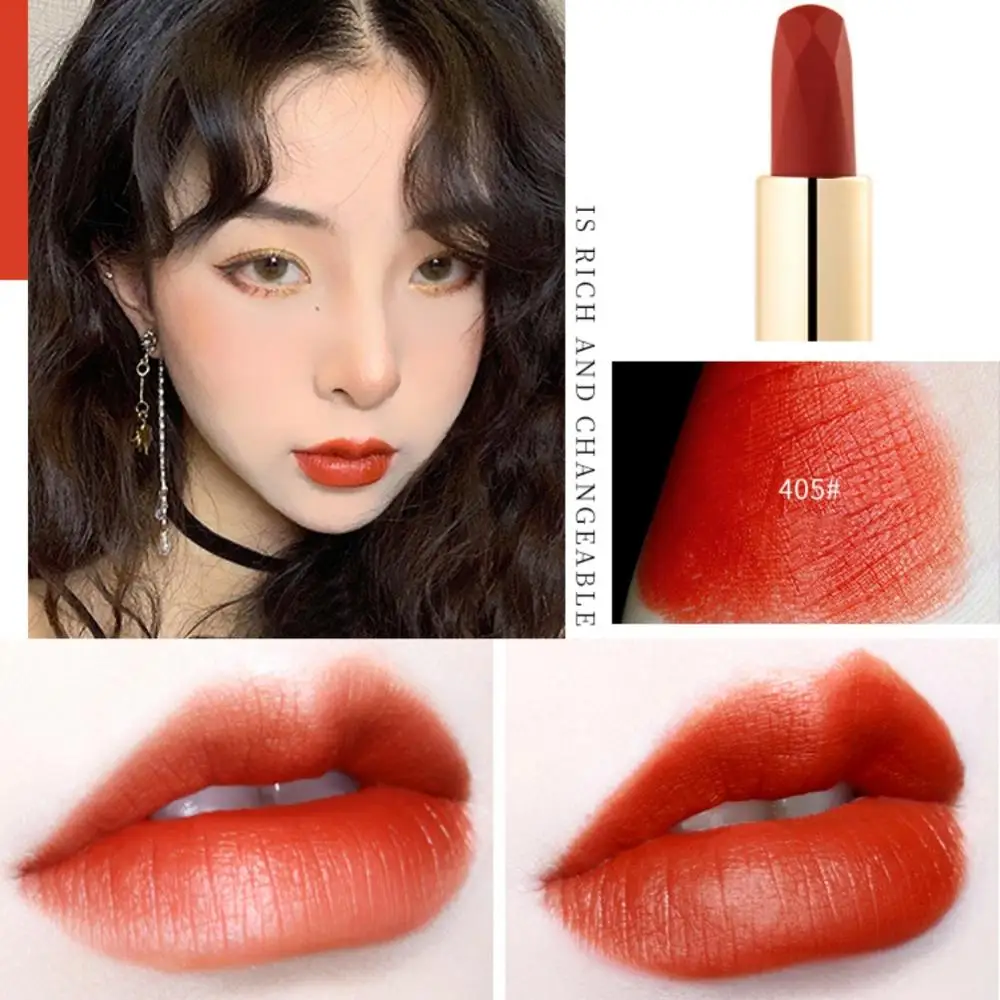 Matte Lipstick Long Lasting Non-stick Cup Waterproof Easy To Color Velvet Lipstick Cosmetic Maquiagem Mujer