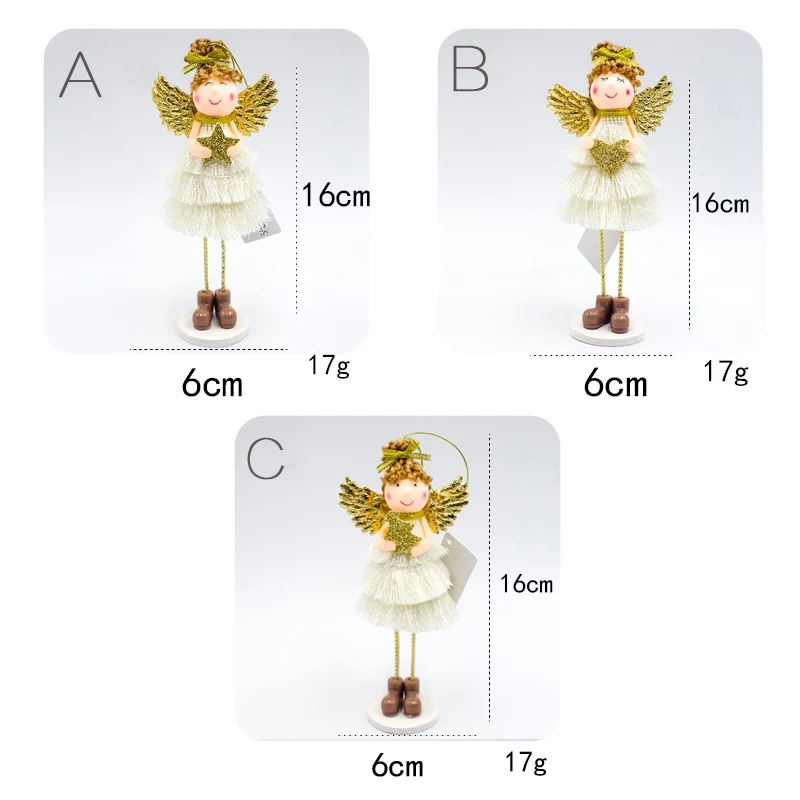 Праздничные статуэтки подарок Рождественский стоящий Золотой Ангел Кукла Настольный орнамент для мальчиков и девочек Adornos De Navidad Настольный Декор