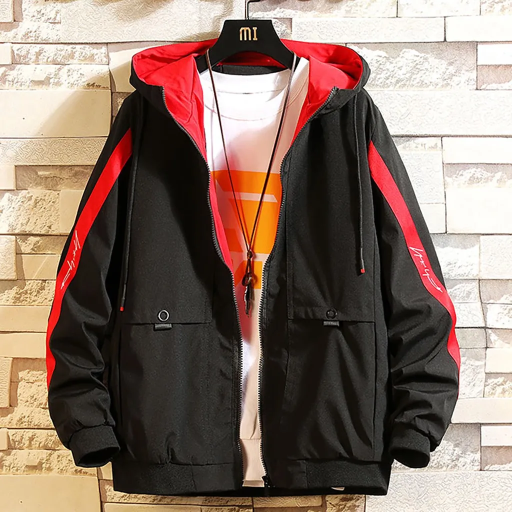 

Bomber Zipper Men Jacket Nice Men Hip Hop Autumn Winter Casual Letter Printed Zipper Hoodie Tops Coat Napapijiri