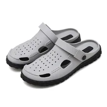 Пара тапочек; сезон лето; Новинка; мужские полусандалии; нескользящая обувь с отверстиями; удобные сандалии из сетчатого материала; модная женская обувь; Calzado Hombre