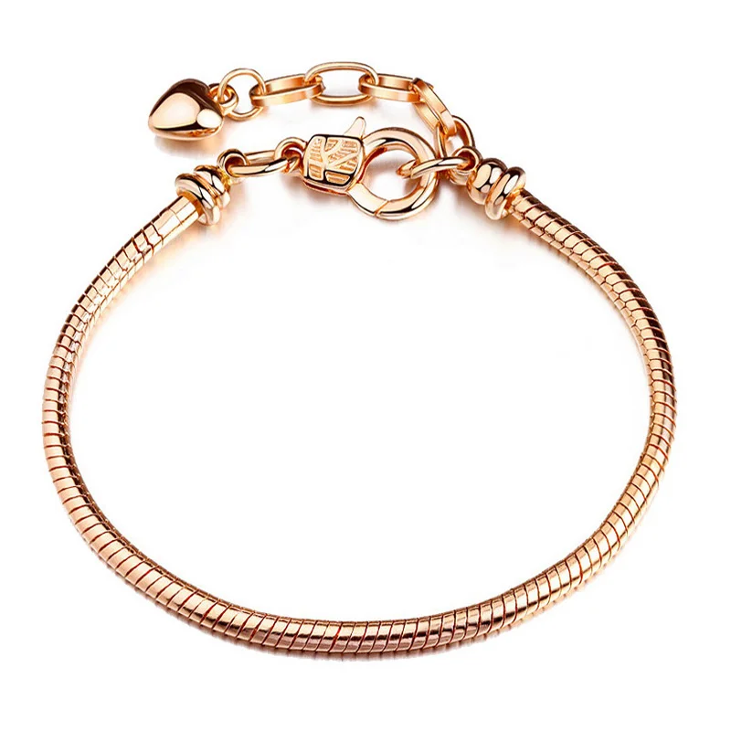 Boosbiy Silver Plated Cute Owl Snake Chain Charm Bracelet For Women Fashion Brand Bracelets DIY Jewelry Gift Making