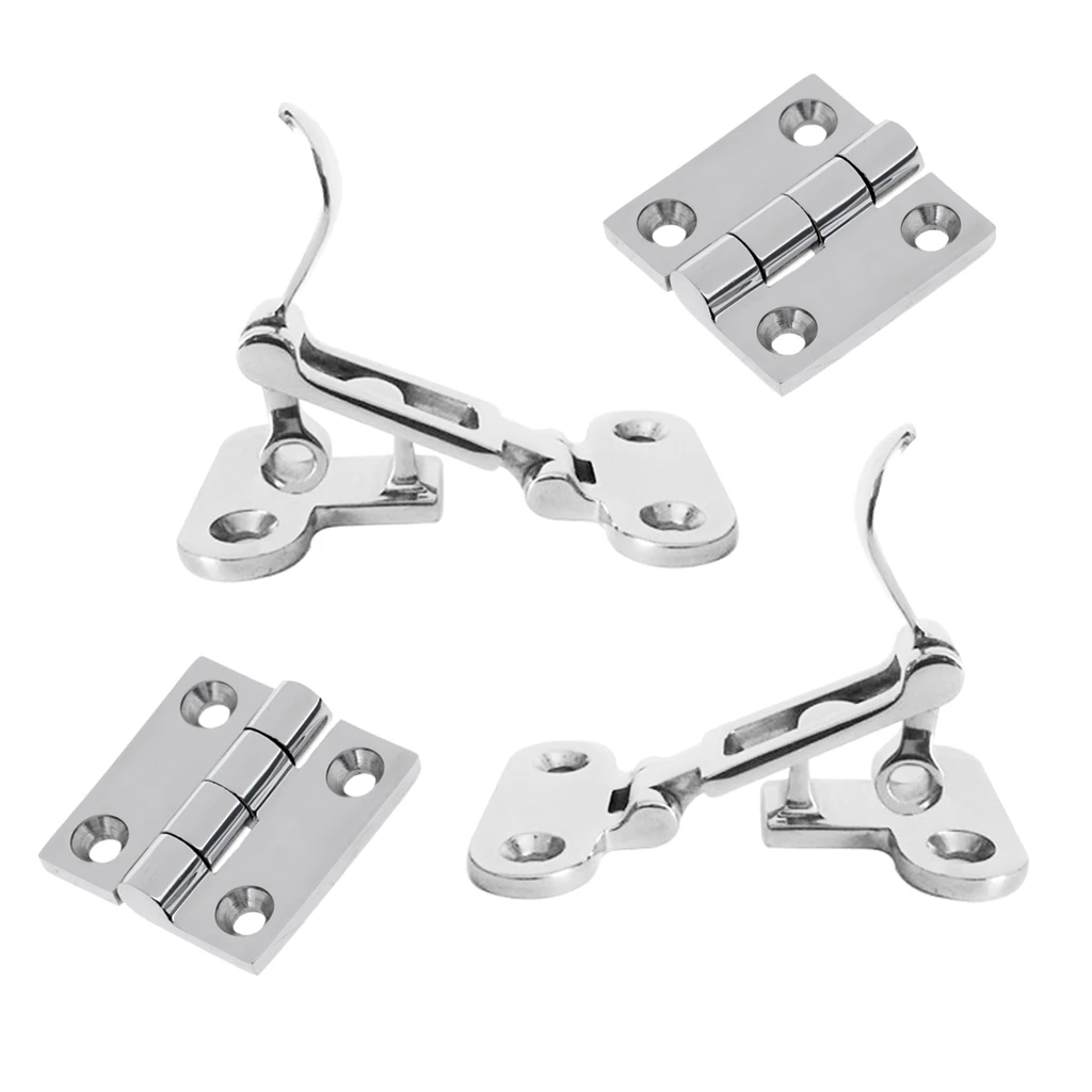 Зеркало полированное 2x Морская Лодка Яхта 1-1/4 ''анти-погремушка защелка крепеж+ 2x1,5'' дверь люка отсек шарнир палуба оборудование