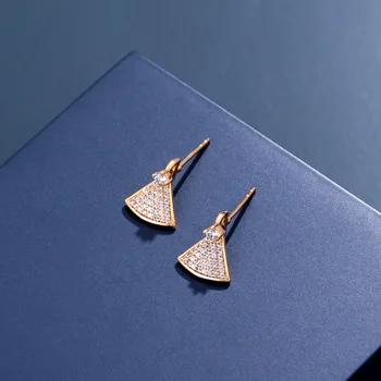 

18K Gold Earrings for Women Classic Fashion Drop Earring Female for Engagement Wedding Earring Fine Jewelry Pendientes kolczyki