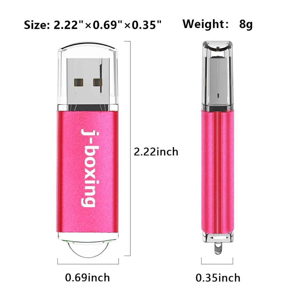 J-boxing USB флеш-накопитель 32 Гб 16 Гб прямоугольные Pendrives 4 ГБ 8 Гб флешки с крышкой 2 ГБ 1 ГБ Jump Drives розовый 5 шт./упак
