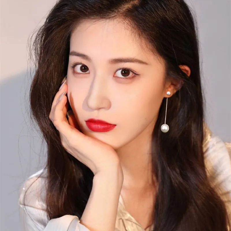 Dangle Earrings Long Earrings Crystal Tassel Earrings Korean Style Fashion Elegance Earrings Long Tassels Ear-Line Pearl Jewelry Accessories