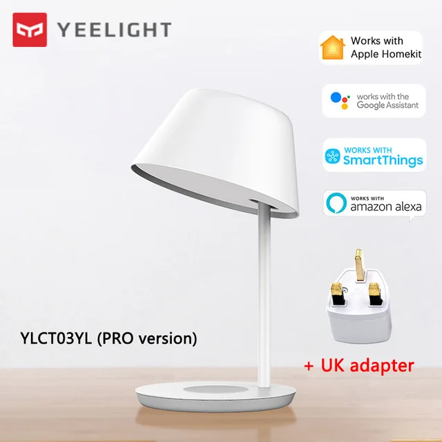 Yeelight Staria Bedside Lamp Pro Smart Table Light LED Dimmable Wireless  Charging for smartphone Work with Apple Homekit