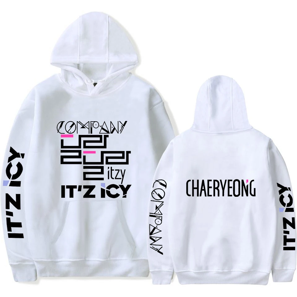 ITZY Harajuku уличная Толстовка для женщин с длинным рукавом с капюшоном Толстовка Корейский Kpop печати флисовые толстовки Женское пальто