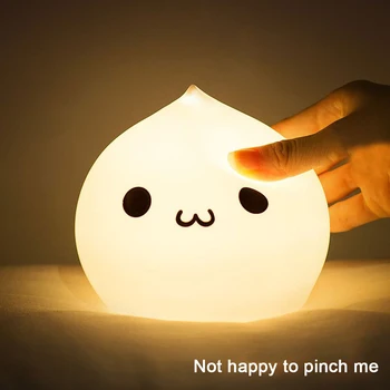 

For Kids Water Drop Shape Battery Powered Gift Tap Control Baby Nursery Children Bedroom Silicone LED Night Light Cute Portable