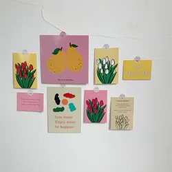 Lot de 8 cartes postales en forme de tulipe, décoration murale pour bureau et arrière plan 
