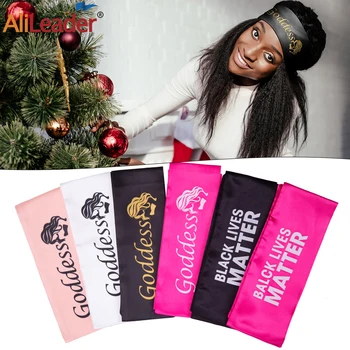 

Alileader Satin Edge Scarves For Wigs 100Pcs Custom Logo Satin Edge Laying Scarf Polyester Headband Wig Hair Grip Headband 140Cm