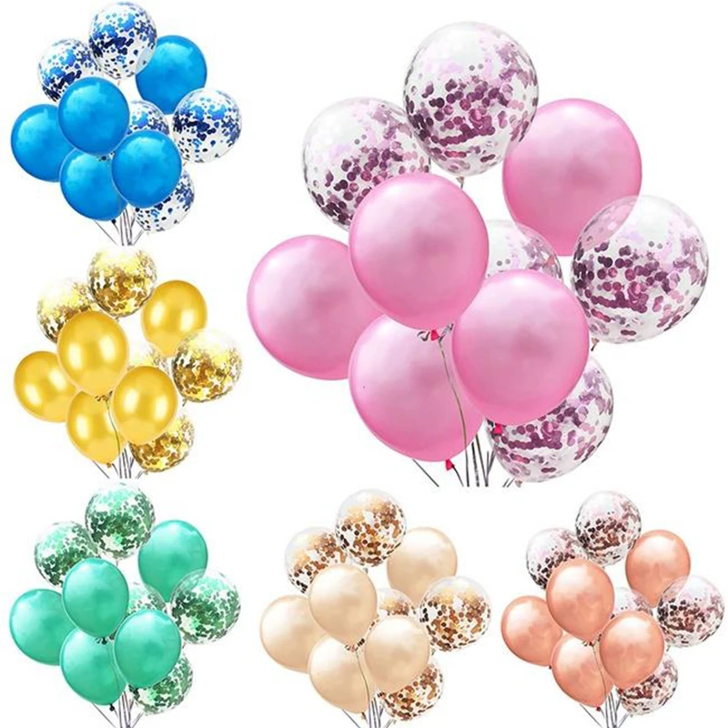 10pcs 12inch Confetti Latex Balloons Set Kids Birthday Decoration Solid Color Balloon Festival Wedding Party Home Decor Supplies | Дом и сад