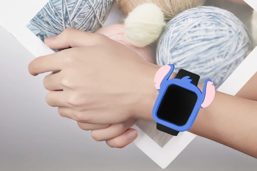 YUKIRIN Cartoon Stitch Lion King Little Mermaid Silicone Sport Band For Apple Watch Series 5 4 3 2 1 Wrist Strap Case for iWatch