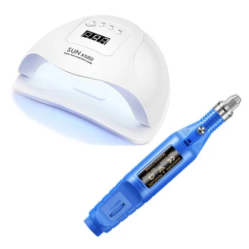 

1 Set Manicures Lamp Kit Manicure Polisher Set Nail Rhinestone Kit DIY Nail Art Tools for Salon Home (White Lamp+Blue Polisher)