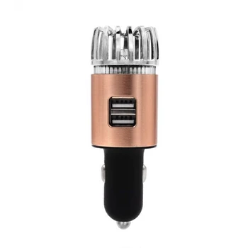 

Car Air Purifier Ionizer-12V Plug-In Ionic Anti-Minibial Car Deodorizer with Dual USB Charger-Smoke Smell, Pet and Food Odors, A