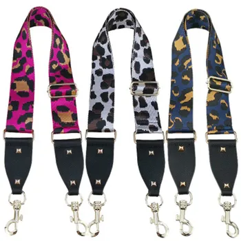 

HJKL Adjustable wide backpack female bag with strap strap braided color single-shoulder messenger bag with leopard print gift