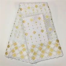 Tissu африканская кружевная ткань tissu dentelle швейцарская вуаль кружевная ткань из Дубая Высококачественная парчовая Ткань 5 ярдов