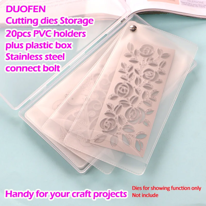 

DUOFEN METAL CUTTING DIES HOLDER medium size cutting dies storage plus fabric bag DIY Scrapbook Paper Album 2019 new