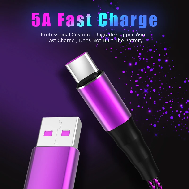 5A usb type C кабель для зарядки samsung S8 S10 S9 для huawei P30 P20 Lite Xiaomi Mi 9 5A Ультра быстрый USB C кабель Быстрая зарядка 3,0