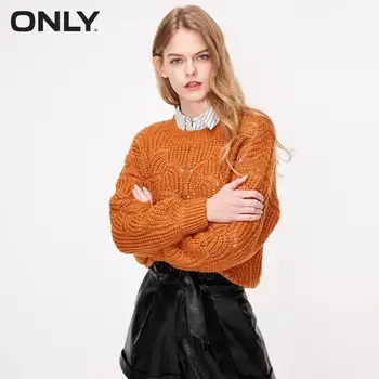 

ONLY autumn new hollow-out round neck long-sleeved sweater | 118313503