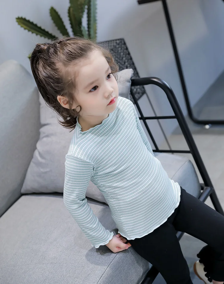 Г., новая зимняя футболка с длинными рукавами и круглым вырезом для маленьких девочек джемпер хлопковая Детская футболка с длинными рукавами