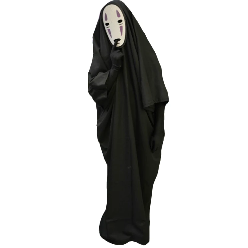 Halloween Anime Cartoon Faceless Man 3pcs Clothing+Gloves+Mask Cosplay Costumes Nightclub Party Stage Performance Costume S-XXL