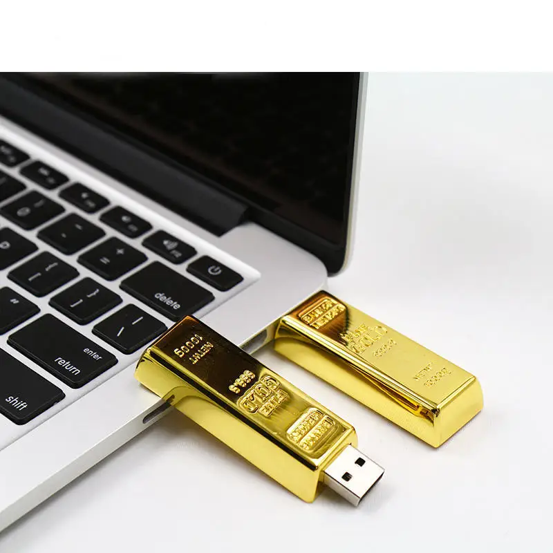 Usb-накопитель 128 ГБ usb флэш-накопитель 64 Гб bullion pen drive 4 ГБ 8 ГБ 16 ГБ 32 ГБ карта памяти креативный подарок золотой бар cle usb2.0