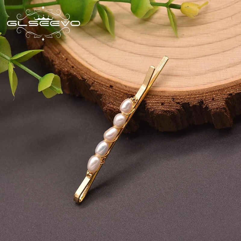GLSEEVO натуральный пресноводный белый жемчуг заколка для волос женщин подарок на день рождения оригинальный