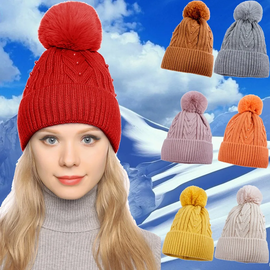 Модные женские бежевые шапки бини, вязаная шапка, шапка, зимняя теплая Толстая вязаная крючком теплая шапка коричневого цвета, женская зимняя шапка, одноцветная