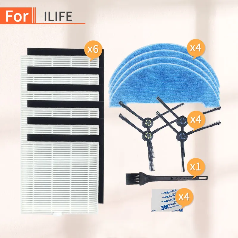 

Robot Vacuum Cleaner home accessories for chuwi ilife V8 V8s X750 A7 X800 X785 V80 parts Spare HEPA Filter side brush Mop rag