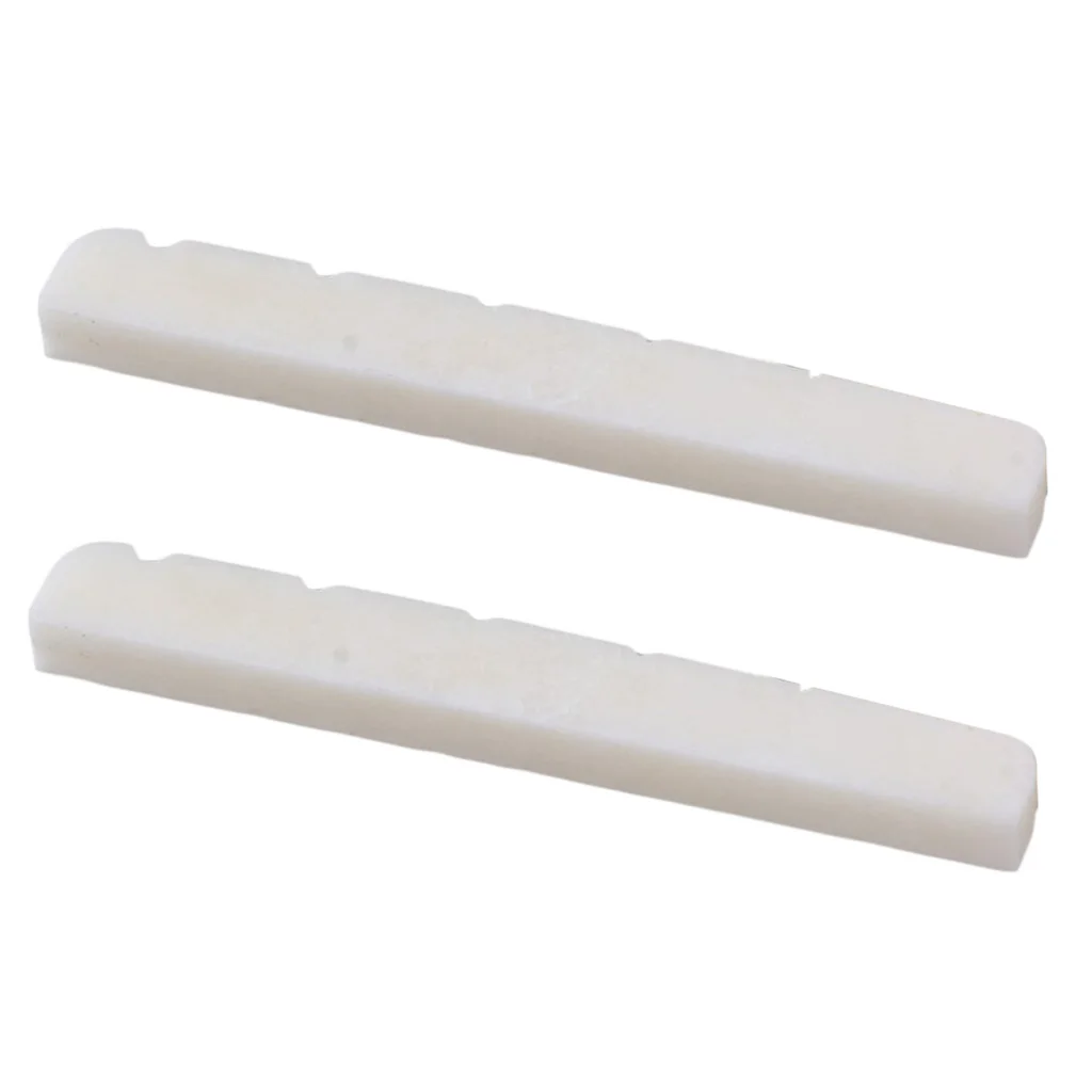 

2 Pieces White Slotted Nut Bone For 6-String Electric Guitar Instrument Accs