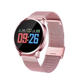 

Q8 Rose Gold Smart Watch Color Screen Smartwatch women Fashion Fitness Tracker Heart Rate Blood Pressure Oxygen Wristband Clock