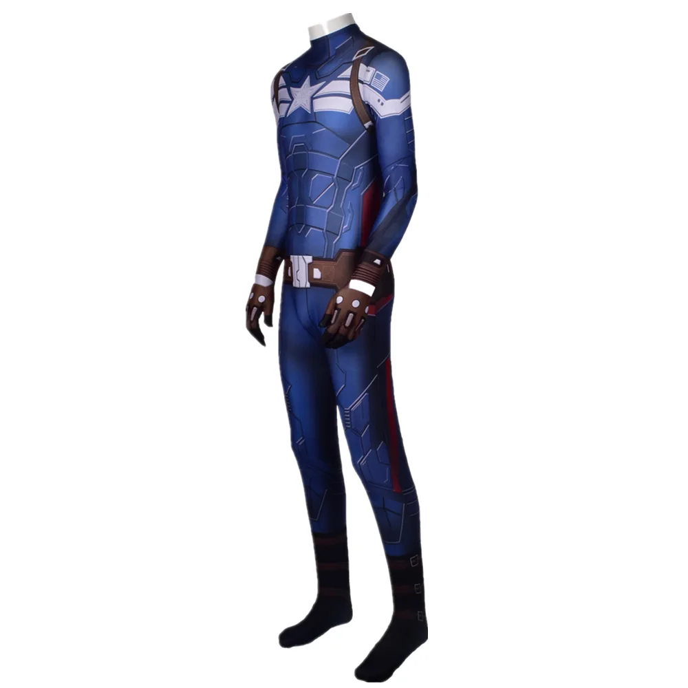 Steve костюм Роджерс Капитан Америка Косплей Костюм цифровой печатный Zentai комбинезоны Endgame костюмы на Хэллоуин для взрослых детей