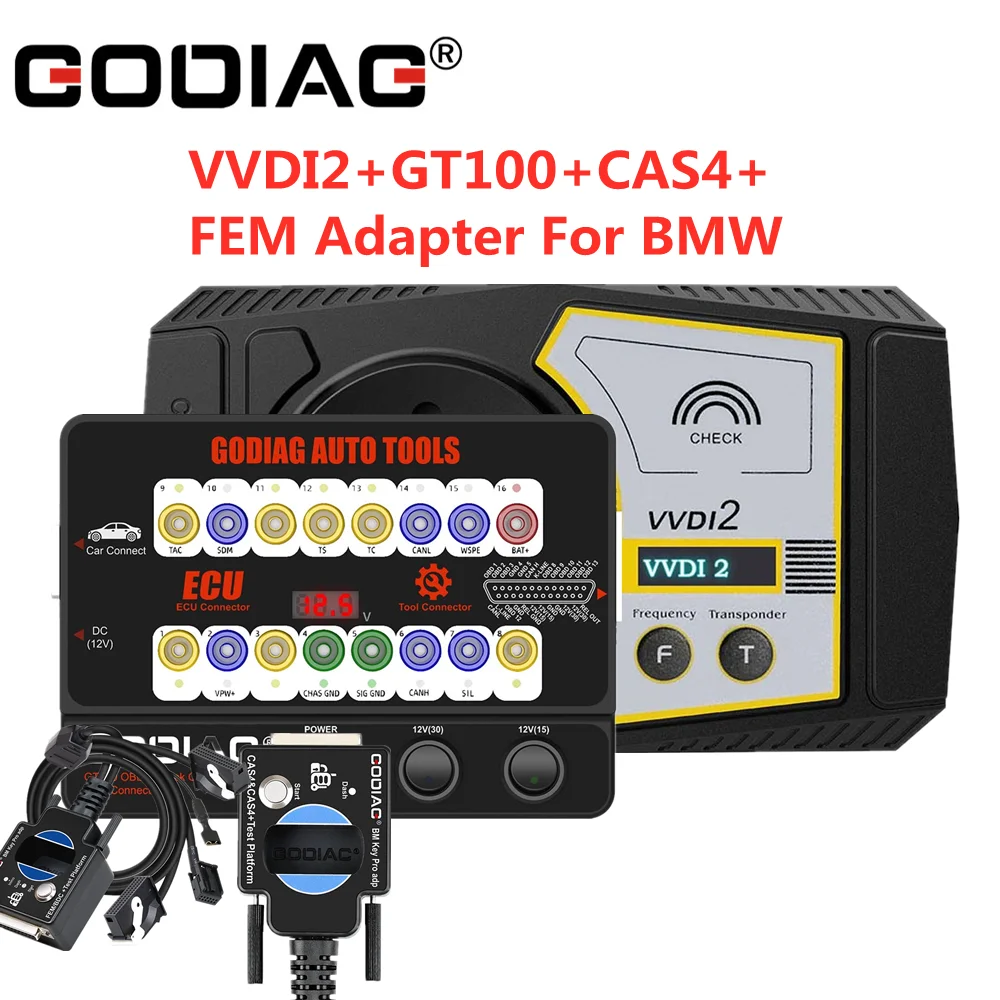 Xhorse Commander VVDI2 Full Auto Diagnostic Tool Work with GT100 OBD II Break Out Box CAS4 / CAS4+ FEM Adapter For BMW | Автомобили и