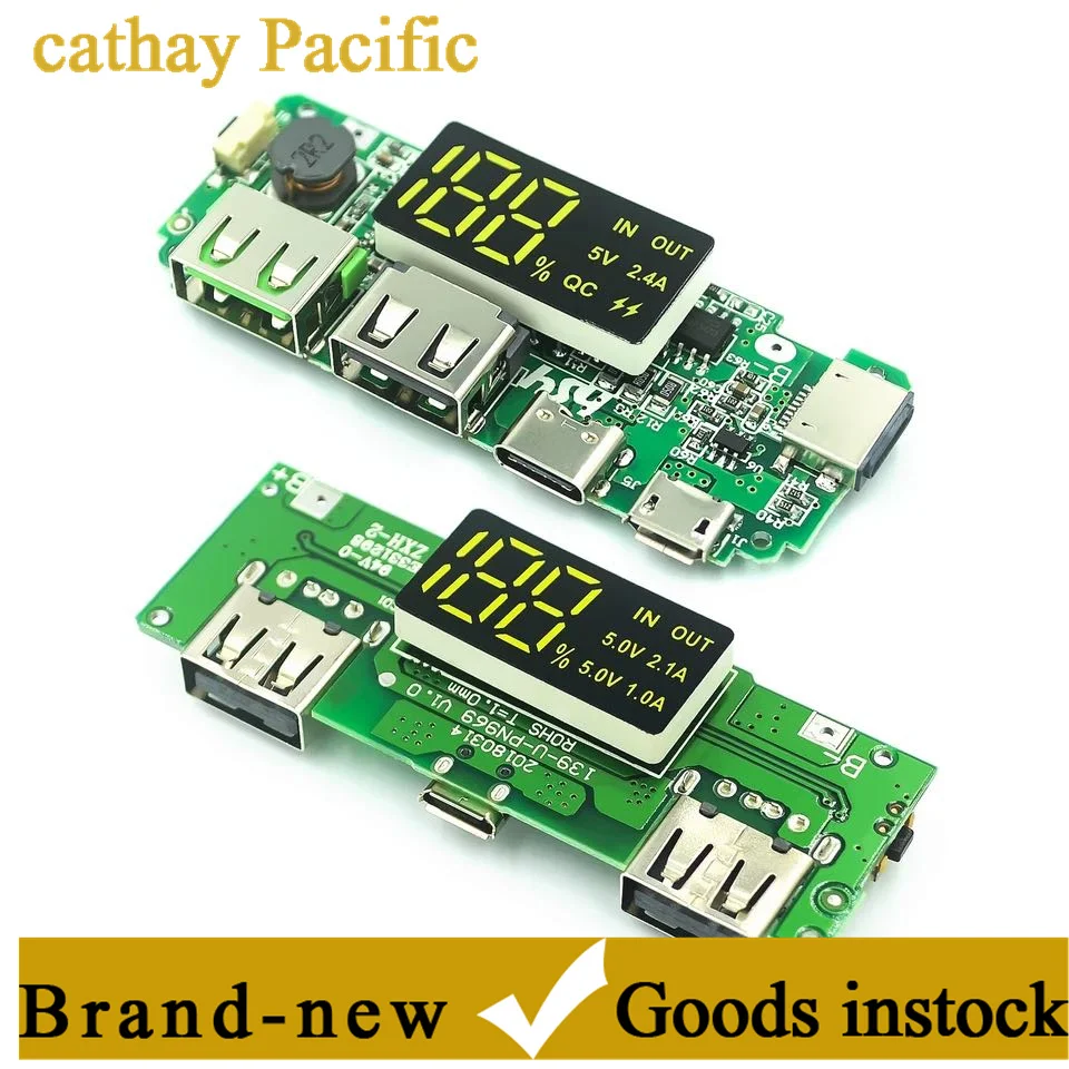 Светодиодный двойной USB 5 В 18650 а Micro/Type-C внешний аккумулятор модуль зарядки
