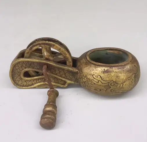 

Miscellaneous Items Collection Pure Copper Dragon Pattern Ink Bucket,line Ink Ancient Study Room Decoration Copper Crafts