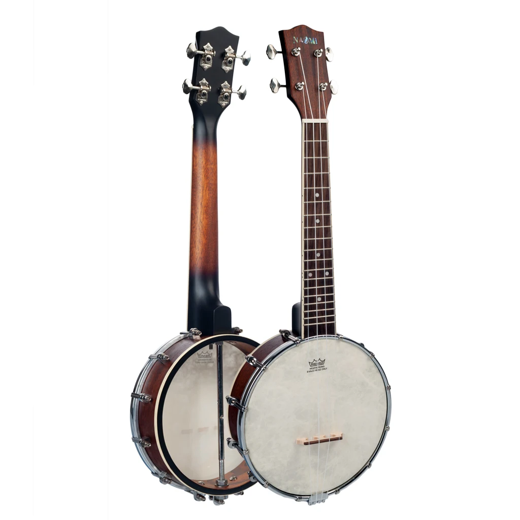 24 дюйма концерт банджо Banjolele миниатюрная гитара укулеле-4-String Винтаж-покрытием с сумкой ключ, дюймовый стандарт