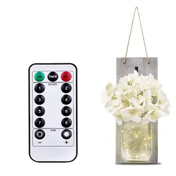 

Ins Rustic Mason Jar Wall Sconces With Led Fairy Lights Flowers For Country Home Wedding Cafe Bar Wall Bedroom Decoration Wood