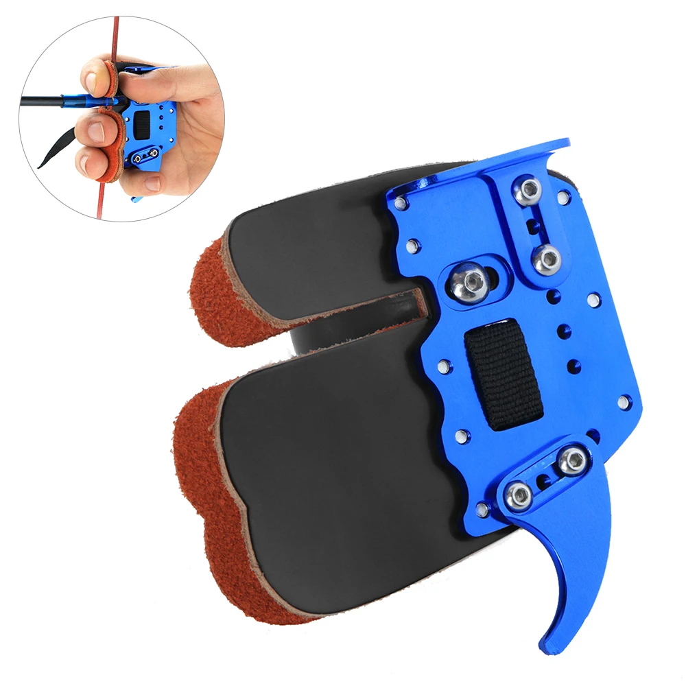 

2019 Archery Finger Guard Protection Pad Finger Tab For Finger Protector Archery Accessories Leather+Aluminum Alloy