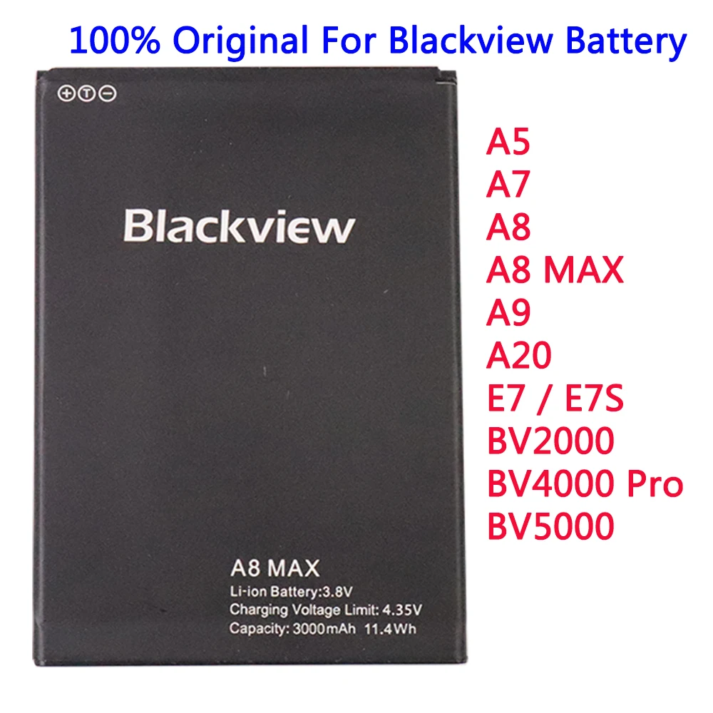 New 100% Original For Blackview Battery A5 A7 A8 MAX A9 A20 E7 / E7S BV2000 BV4000 Pro BV5000 batteries | Мобильные телефоны и