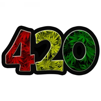 

Creative 420 Weed Leaf Leaves Dank Funny Reflective Car Stickers Automobile Motorcycle Decals,13cm*7cm