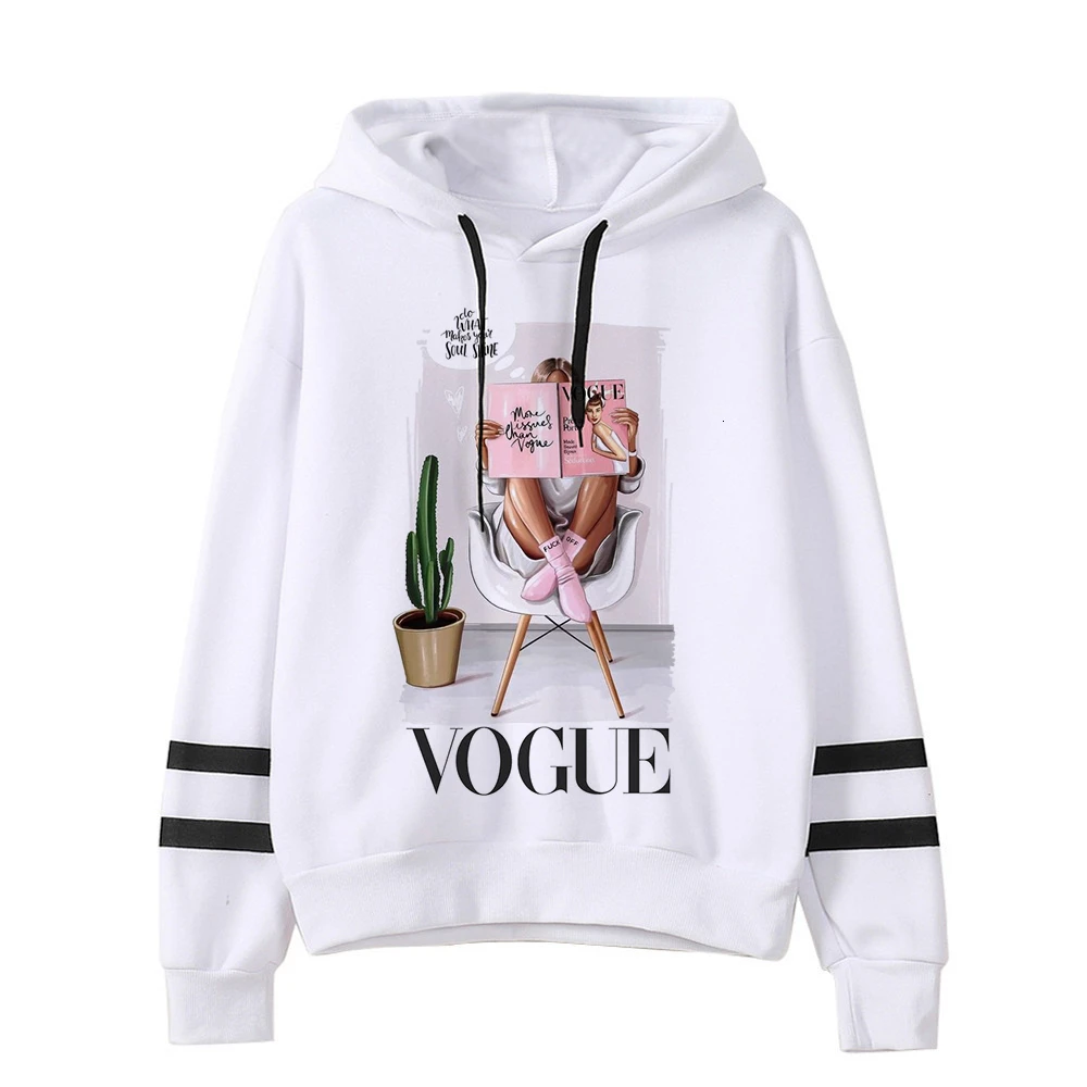Милые теплые толстовки Vogue Princess Harajuku женские Ullzang с забавным мультяшным рисунком