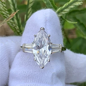 

Fine Promise Ring Marquise cut 6ct AAAAA cz 925 Sterling Silver Engagement Wedding Band Rings for women Jewelry